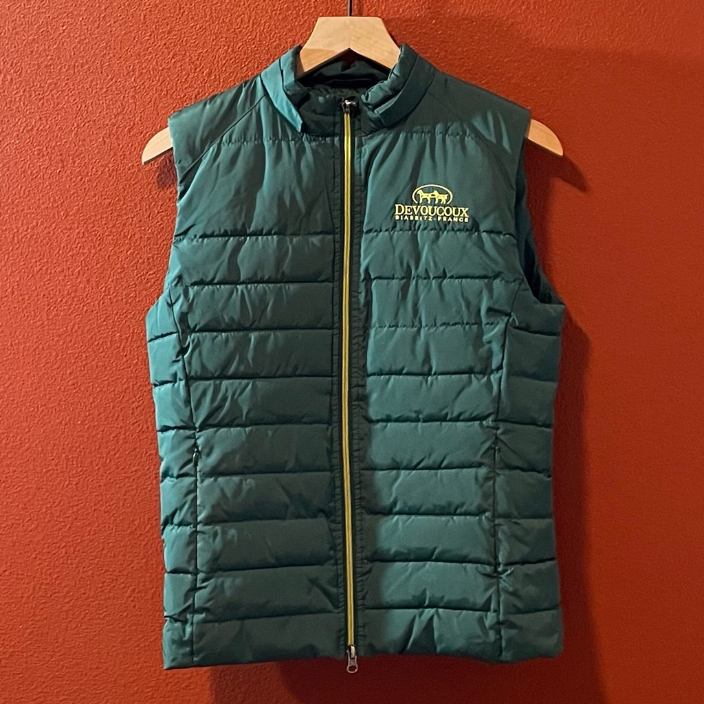 Devoucoux Womens Green Equestrian Horse Riding Lightweight Down Puffer Vest